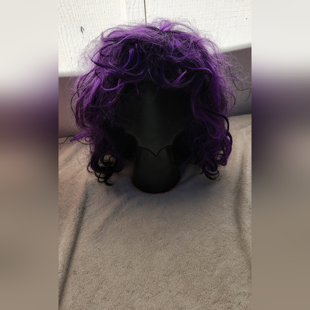 Purple and black wig